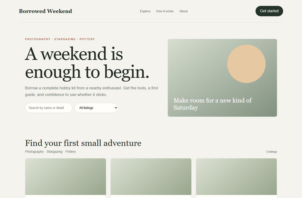 Luna replacement baseline for Borrowed Weekend