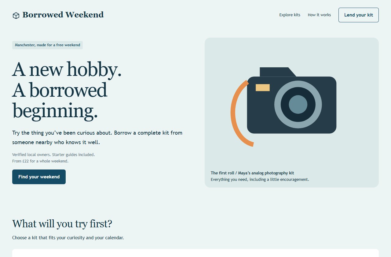 Borrowed Weekend design by GPT 6.1 Sol, with skills