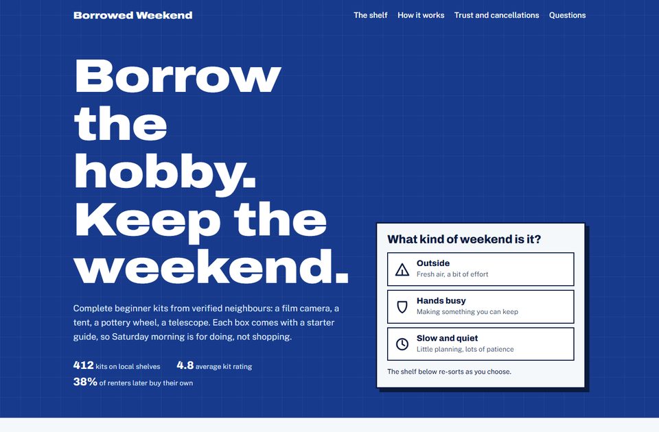 Borrowed Weekend design by Sonnet 5.5, with skills